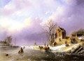 Winter landscape With Figures On A Frozen River Jan Jacob Coenraad Spohler